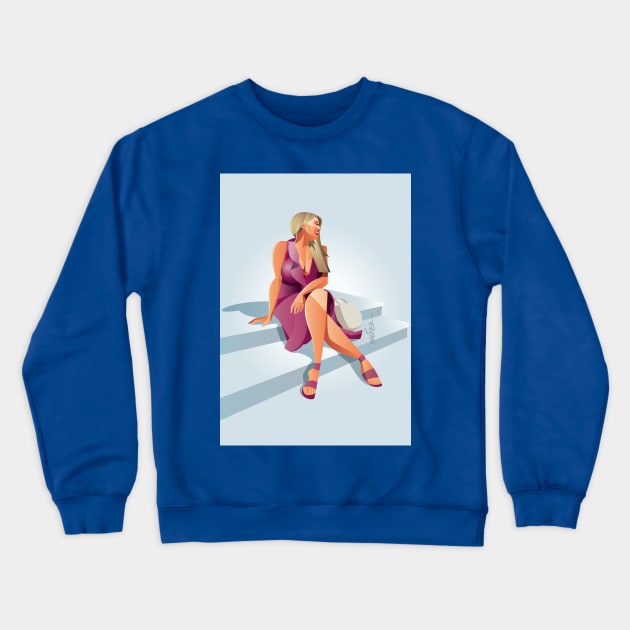 Model Posing Crewneck Sweatshirt by Sauher